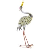 Outsunny Statui de grădină, sculptură de st&acirc;rc din metal, statui de păsări 71 cm, pentru curte, iaz, terasă, verde | Aosom Romania