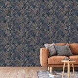DUTCH WALLCOVERINGS Tapet &bdquo;Joelle&rdquo;, argintiu și albastru