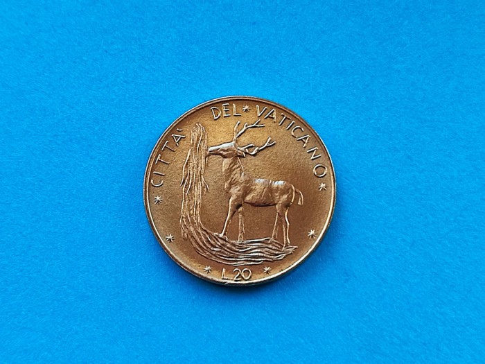 20 Lire 1974 Vatican-AUNC-RAR-in realitate arata bine