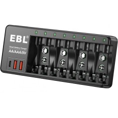 Incarcator Inteligent pentru acumulatori AA, AAA, 9V, EBL 9V4SA8S
