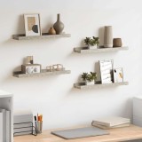 VidaXL Rafturi de perete, 4 buc., gri beton, 40x9x3 cm 326704