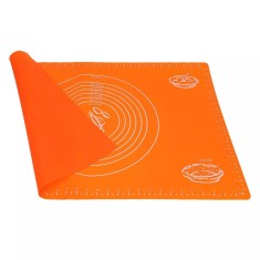 Covoras pentru aluat din silicon, foaie antiaderenta, 56x41 cm, Portocaliu, 555COF