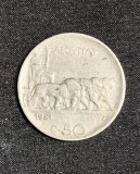 Moneda 50 centesimi 1921 Italia