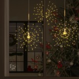 Lampă cu artificii de Crăciun, 140 LED-uri, alb cald, 20 cm