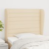Gossi tablie de pat cu aripioare, crem, 83x23x118/128 cm, textil