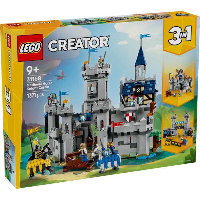Lego creator castel medieval cu cai si cavaleri 31168