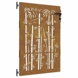 Cumpara ieftin Poarta pentru gradina, 85x125 cm, otel corten, model bambus
