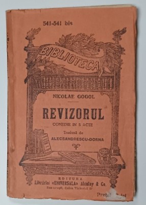 REVIZORUL , COMEDIE IN 5 ACTE de NICOLAE GOGOL , ANII &amp;#039;20 foto