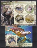 Sierra Leone 2016 - Țestoase, Colita + Bloc, Cota 22 Euro (Tiraj 1000 - Vezi Numerotarea !!!), MNH
