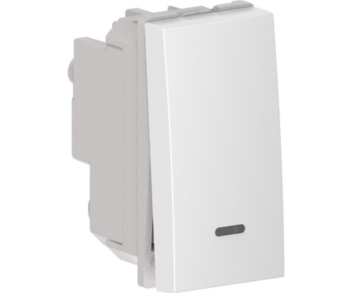 Intrerupator simplu cu led 1M Flexo Himel alb
