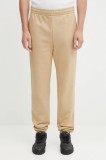 Lacoste pantaloni de trening din bumbac culoarea verde, uni, XH9833