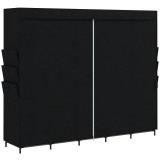 HOMCOM Dulap Textil Compact cu 5 Bare, 5 Rafturi, 6 Buzunare Laterale, Uși Anti-Praf cu Fermoar, Negru | Aosom Romania