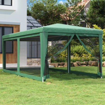 vidaXL Cort de petrecere cu 6 pereți din plasă, verde, 3x6 m, HDPE foto