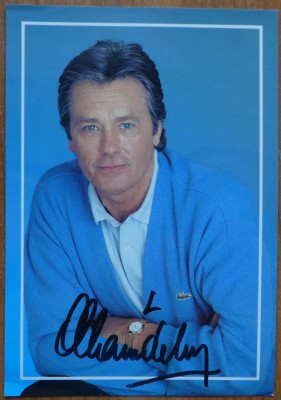 Autograf pe fotografie, Alain Delon foto