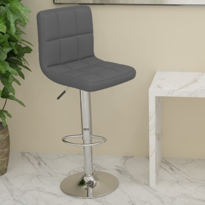 vidaXL Scaun de bar, gri, piele ecologică foto