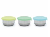 SET 3 RECIPIENTE MINI INOX CU CAPAC SILICON, MELII, BLEU MINT LIME