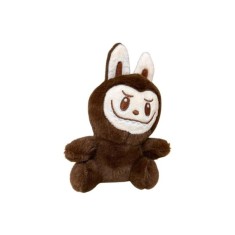 Breloc figurină de pluș LaBubu, moale și pufos, maro, 18 cm