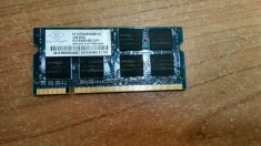 Ram Laptop Nanya 1GB DDR2 667MHz PC3-5300S NT1GT64UHA0BN-3C #RAZ foto