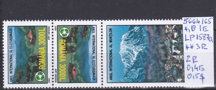 2002 Anul International al Muntelui si Ecoturismului LP1587a MNH Pret 2,5+1Lei