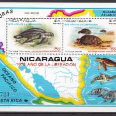 Nicaragua 1980 fauna testoase sport olimpiada MI bl.114 MNH