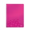Caiet de Birou Spiralat A4 Dictando (DR) Leitz Wow , Coperta PP Roz Metalizat, 80 File, Caiet Cu Linii Spiralat, Caiet Coperta Tare Spiralat, Caiet Di