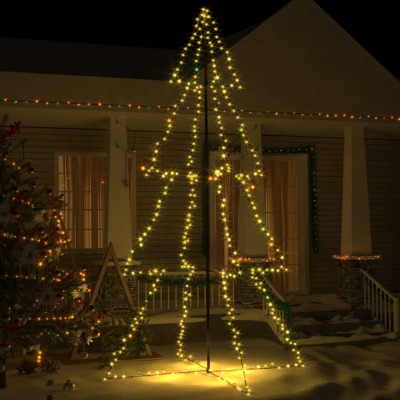 vidaXL Brad Crăciun conic 360 LED-uri, 143x250 cm, interior &amp;amp; exterior 328591 foto