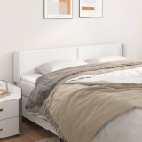 Gossi tablie de pat cu aripioare alb 163x16x78/88 cm piele ecologica
