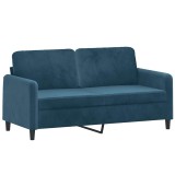 Cumpara ieftin Canapea cu 2 locuri, albastru, 140 cm, catifea
