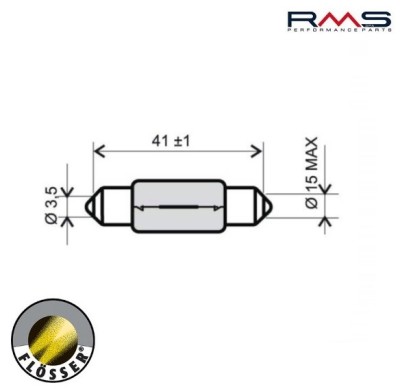 Bec 6V 18W (dimensiuni: 41x15 mm) Flosser foto