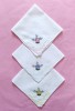Lot de 3 batiste Vintage cu broderie manuala cu flori