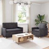 vidaXL Set de canapea 2 pcs Gri &icirc;nchis Poliester 3417049