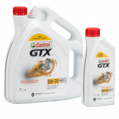 Set Ulei Motor Castrol GTX 5W-30 RN17 ACEA C3 Renault 5L 15CC30 + Ulei Motor Castrol GTX 5W-30 RN17 1L 15CC2F