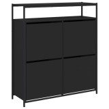 Cumpara ieftin Dulap de pantofi cu 4 sertare rabatabile, negru, 100x34x112 cm