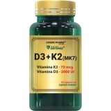 Vitamina D3 2000 UI + K2 (MK-7) 60cps moi