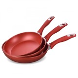Set 3 tigai cu acoperire antiaderenta din aluminiu Zass Gourmet ZG-ACS 06 Rosu - NOU