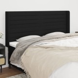 Gossi tablie de pat cu aripioare, negru, 203x16x118/128 cm, textil