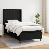 vidaXL Pat box spring cu saltea, negru, 90x190 cm, textil 3131555