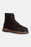 Gant pantofi de piele intoarsa Clafton barbati, culoarea maro, 29643741 G46