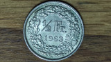 Elvetia - moneda de colectie - 1/2 franc 1963 argint - aUNC / UNC - exceptionala