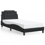 Cumpara ieftin Cadru de pat fara saltea, Zadar, negru, 90x190 cm, piele ecologica