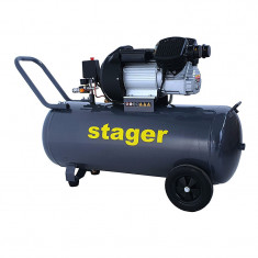 Compresor aer Stager, 2200 W, 8 bar, 100 l, 356 l/min, 2850 rpm, monofazat, angrenare directa foto