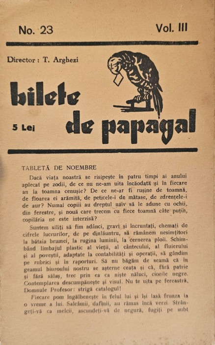 Bilete de Papagal, nr. 23