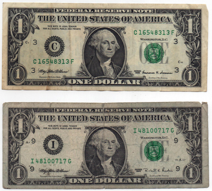 Bancnote 1 dolar - America, 1999