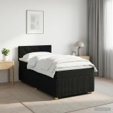 Cumpara ieftin Pat boxspring cu saltea cu benzi LED Negru 80 x 200 cm Tesatura