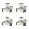 Conectori de grinda, forma X, 4 buc, 71x71 mm, metal galvanizat
