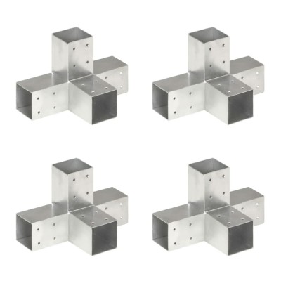 Gossi conectori de grinda, forma x, 4 buc, 71x71 mm, metal galvanizat foto