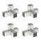Conectori de grinda, forma X, 4 buc, 71x71 mm, metal galvanizat
