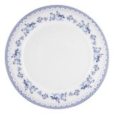 Farfurie intinsa pentru servire,imprimeu trandafir,albastru,portelan,26.5 cm