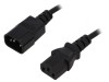 Cablu Alimentare IEC C13 Mamă la IEC C14 Tată 1m Negru 10A