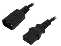 Cablu Alimentare IEC C13 Mamă la IEC C14 Tată 1m Negru 10A